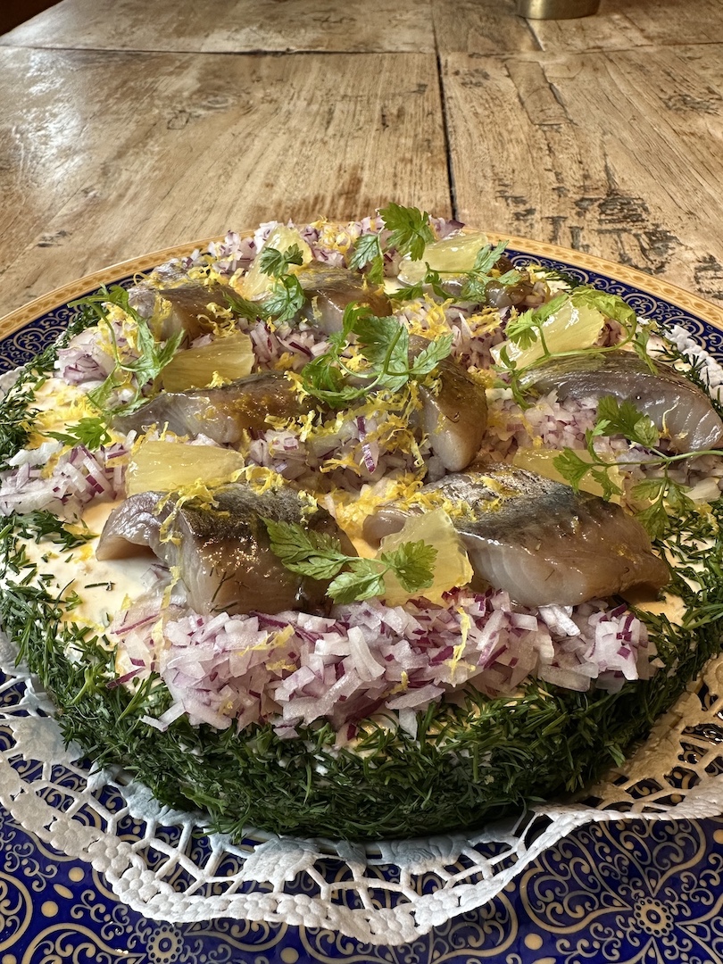 Matjestårta på kavringsbotten (1/2)